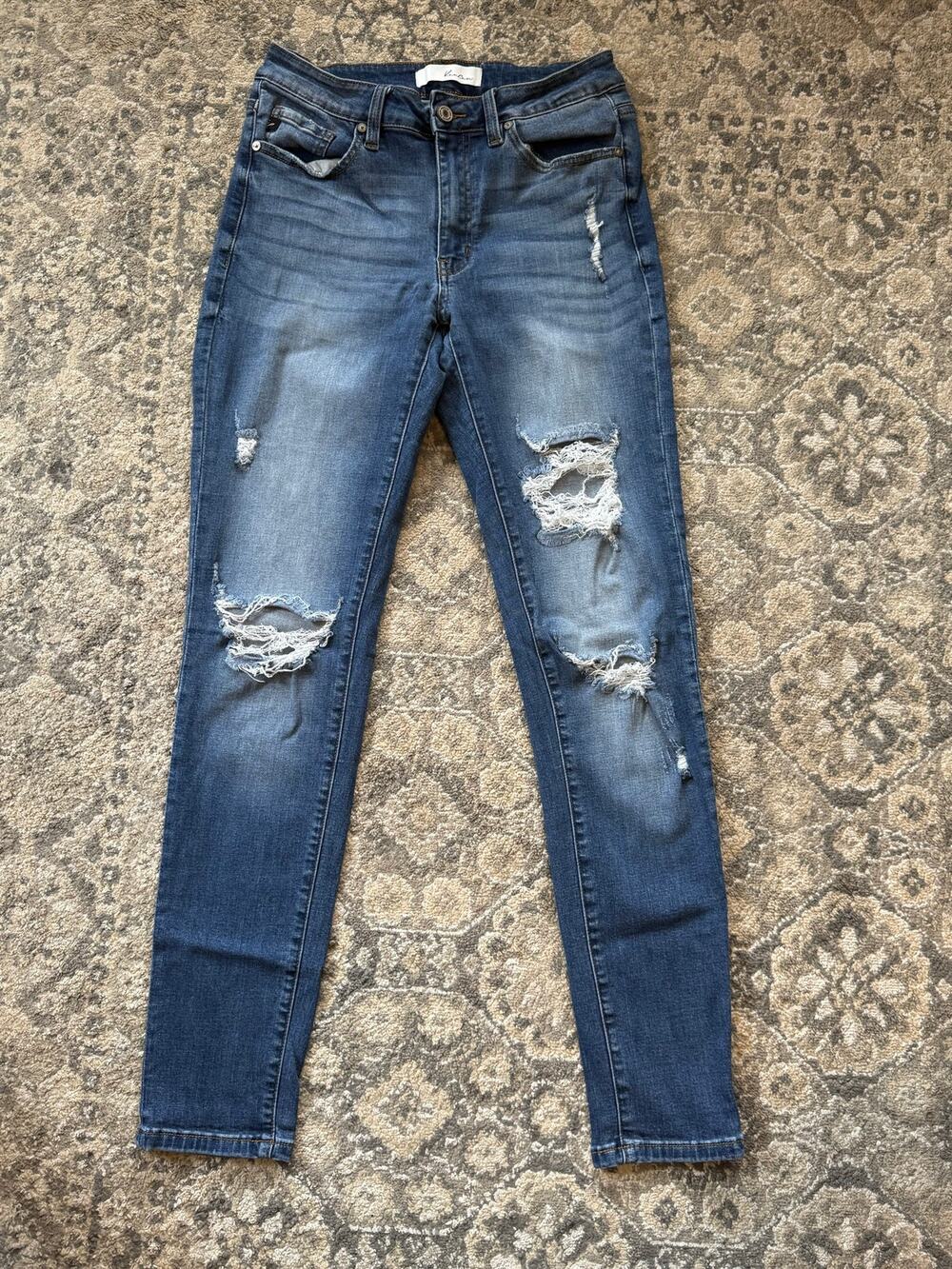 KanCan Distressed Skinny Jeans Women’s 28 Medium Wash High Rise Stretch Denim